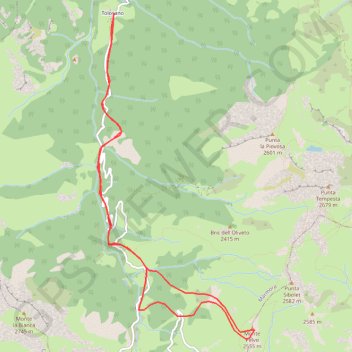 Trace GPS Monte Pelvo, itinéraire, parcours