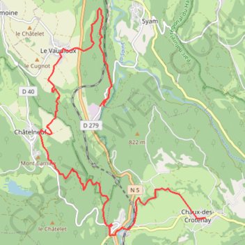 Trace GPS Jura, itinéraire, parcours