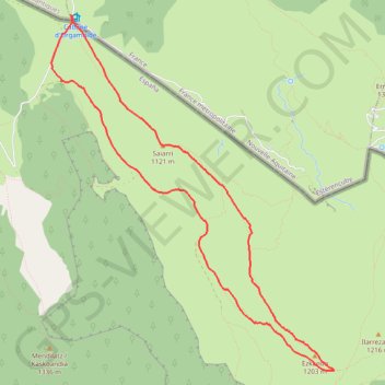 Trace GPS ESKANDA - SAIARRE depuis le Col d'Organbidé (Iropilé), itinéraire, parcours