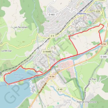 Trace GPS Balade au pied d'Embrun, itinéraire, parcours