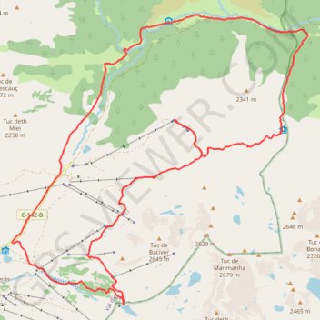 Trace GPS 2019-09-29 Orri-Baciver-Marimanha-Montgarri-Beret, itinéraire, parcours