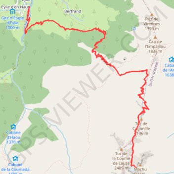 Trace GPS [Itinéraire] Machu Pichu Biroussan (vers la mine de Bulard), itinéraire, parcours