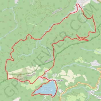 Trace GPS Puech d'Enblanc - Lac des Montagnés, itinéraire, parcours