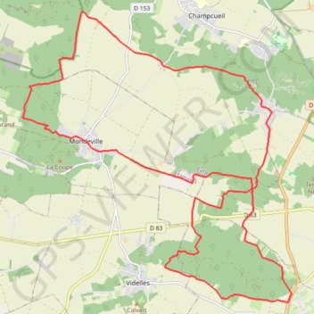 Trace GPS Autour de Mondeville par la Roche aux Dames, itinéraire, parcours