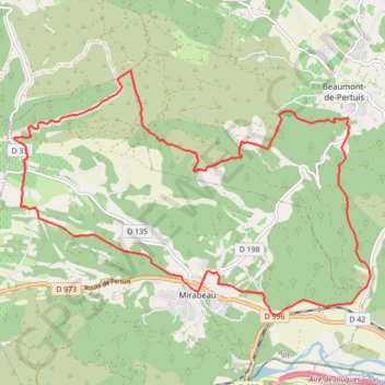 Trace GPS De Mirabeau à Beaumont de Pertuis par la chapelle Sainte Croix, itinéraire, parcours