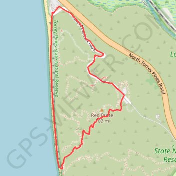 Trace GPS Torrey Pines Beach Loop, itinéraire, parcours