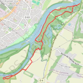 Trace GPS Promenade dominicale autour de Lacroix-Falgarde, itinéraire, parcours