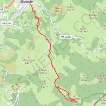 Trace GPS Elizondo - Alba, itinéraire, parcours