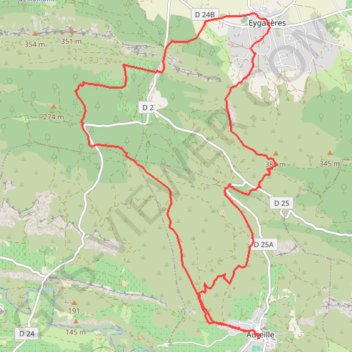 Trace GPS Aureille - Le Grand Calan, itinéraire, parcours