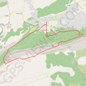 Trace GPS Sainte-Baume - Bertagne, itinéraire, parcours