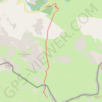 Trace GPS Col de Peyrelue, itinéraire, parcours