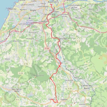 Trace GPS Ruta del Baztan, itinéraire, parcours