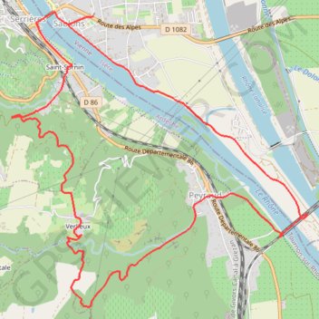 Trace GPS De Sablons à Verlieux, itinéraire, parcours