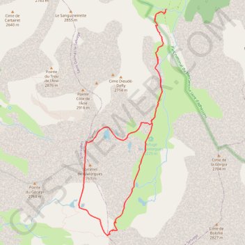 Trace GPS Lacs et refuge de Gialorgues, itinéraire, parcours