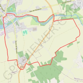 Trace GPS Circuit des Bois et Plaines - Breteuil-sur-Iton, itinéraire, parcours