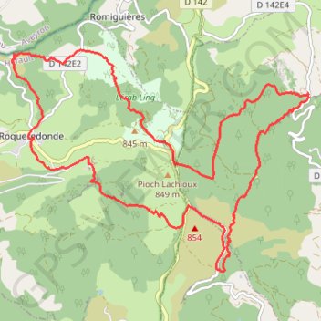 Trace GPS Roqueredonde-cirque de Labeil, itinéraire, parcours