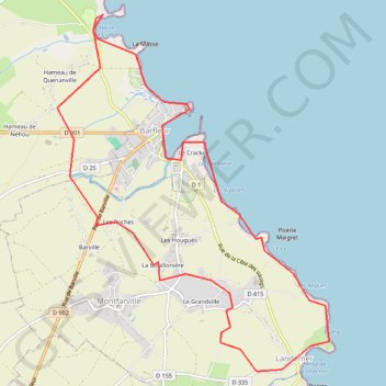 Trace GPS Cotentin, Barfleur, itinéraire, parcours