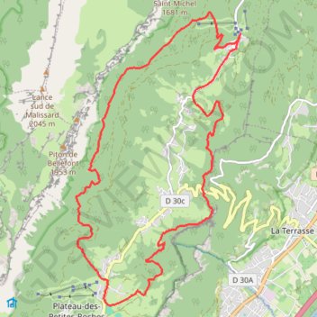 Trace GPS Morceau de GRP Tour des Petites Roches, itinéraire, parcours