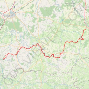 Trace GPS GR654 Randonnée de Orcenais (Cher) à Dampierre (Indre), itinéraire, parcours