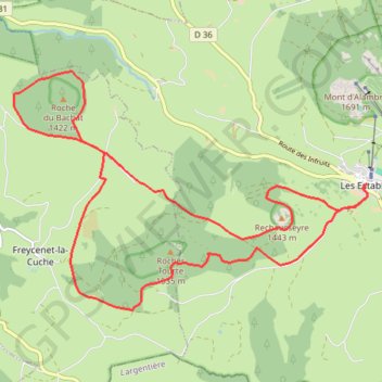 Trace GPS Mezenc et Loire sauvage - Boucle en forêt domaniale, itinéraire, parcours