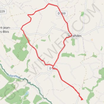Trace GPS Vente-Roulleaux, Les Aunais, Saint-Jean-des-Bois, Yvrandes, itinéraire, parcours