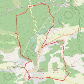 Trace GPS Rians (83) Les Dérots - Plan de Valavès - Mont Major, itinéraire, parcours