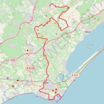 Trace GPS Montagnac / Agde, itinéraire, parcours