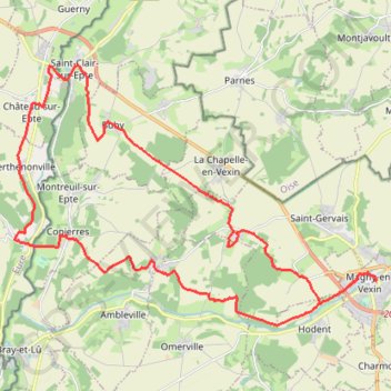 Trace GPS Rando du Parc naturel régional au départ de Magny-en-Vexin, itinéraire, parcours
