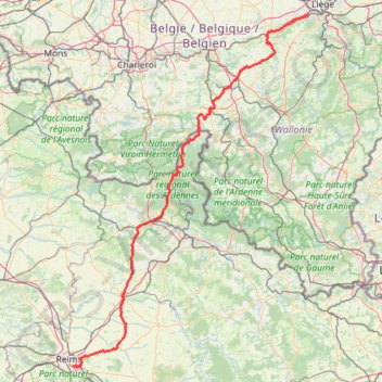 Trace GPS Flémalle-Reims, itinéraire, parcours