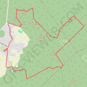 Trace GPS Balade a Paucourt en forêt de Montargis, itinéraire, parcours