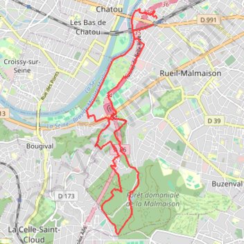 Trace GPS Rueil Malmaison - rando du Parc Naturel Urbain, itinéraire, parcours