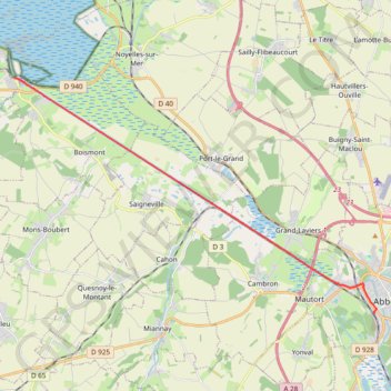 Trace GPS Balades de St-Valery-sur-Somme à Abbeville, itinéraire, parcours