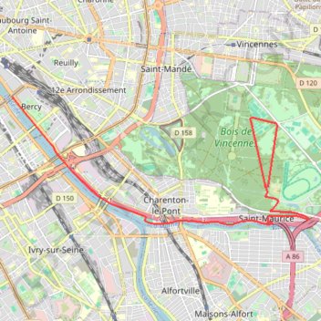 Trace GPS Paris - Polygone de Vincennes, itinéraire, parcours