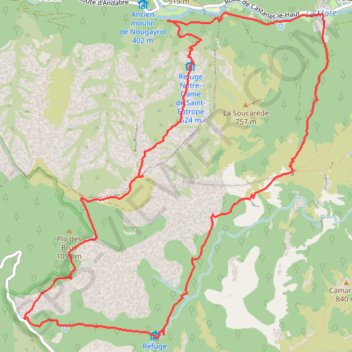 Trace GPS Arête de Saint Eutrope, itinéraire, parcours