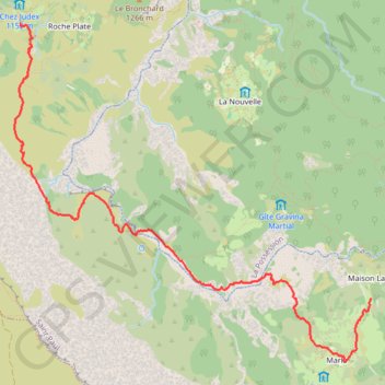Trace GPS Jour 5 Roche plate à Marla Cirque de Mafate, itinéraire, parcours