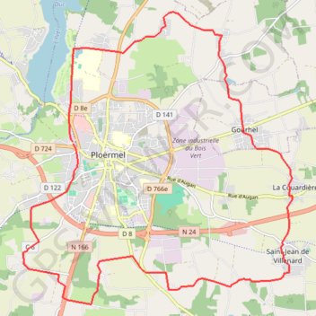 Trace GPS Ploërmel - Gourhel, itinéraire, parcours