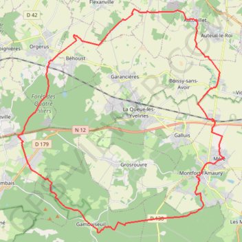 Trace GPS Montfort l'Amaury, itinéraire, parcours
