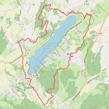 Trace GPS Lac de Paladru - Petit tour du lac, itinéraire, parcours
