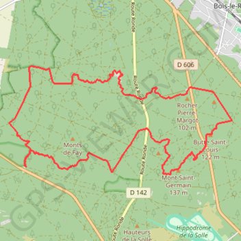 Trace GPS Fontainebleau Cuvier nord, itinéraire, parcours