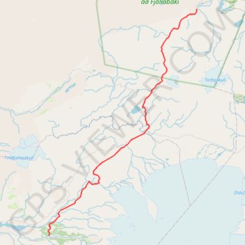 Trace GPS Landmannalaugar Thorsmork trek, itinéraire, parcours
