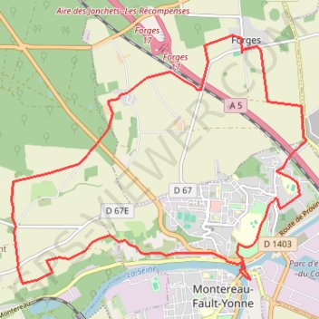 Trace GPS Montereau 77, itinéraire, parcours