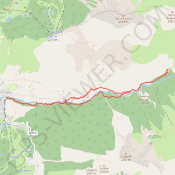 Trace GPS RSPG Ancelle la vallée de ROUANE, itinéraire, parcours