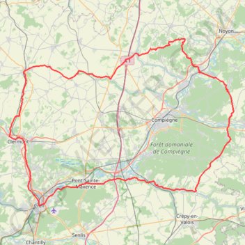 Trace GPS De Creil à Ribécourt-Dreslincourt, itinéraire, parcours