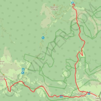 Trace GPS Kozmeschik - Goverla - Petros, itinéraire, parcours