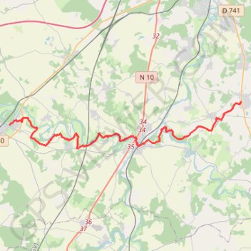 Trace GPS La Villedieu du Clain à Lusignan, itinéraire, parcours