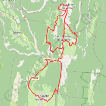 Trace GPS Saint-Julien-en-Vercors - Bards - La Chapelle, itinéraire, parcours
