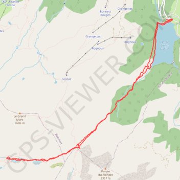 Trace GPS Lac Saint-Guerin - Col de la Louze - lacs de la Tempête, itinéraire, parcours