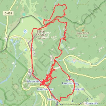 Trace GPS Ballon d'Alsace - morteville, itinéraire, parcours