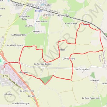 Trace GPS Sur les routes de Broons, itinéraire, parcours