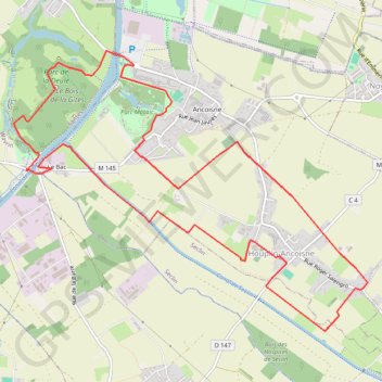 Trace GPS Circuit d'Houplin Ancoisne par le parc de Santes, itinéraire, parcours